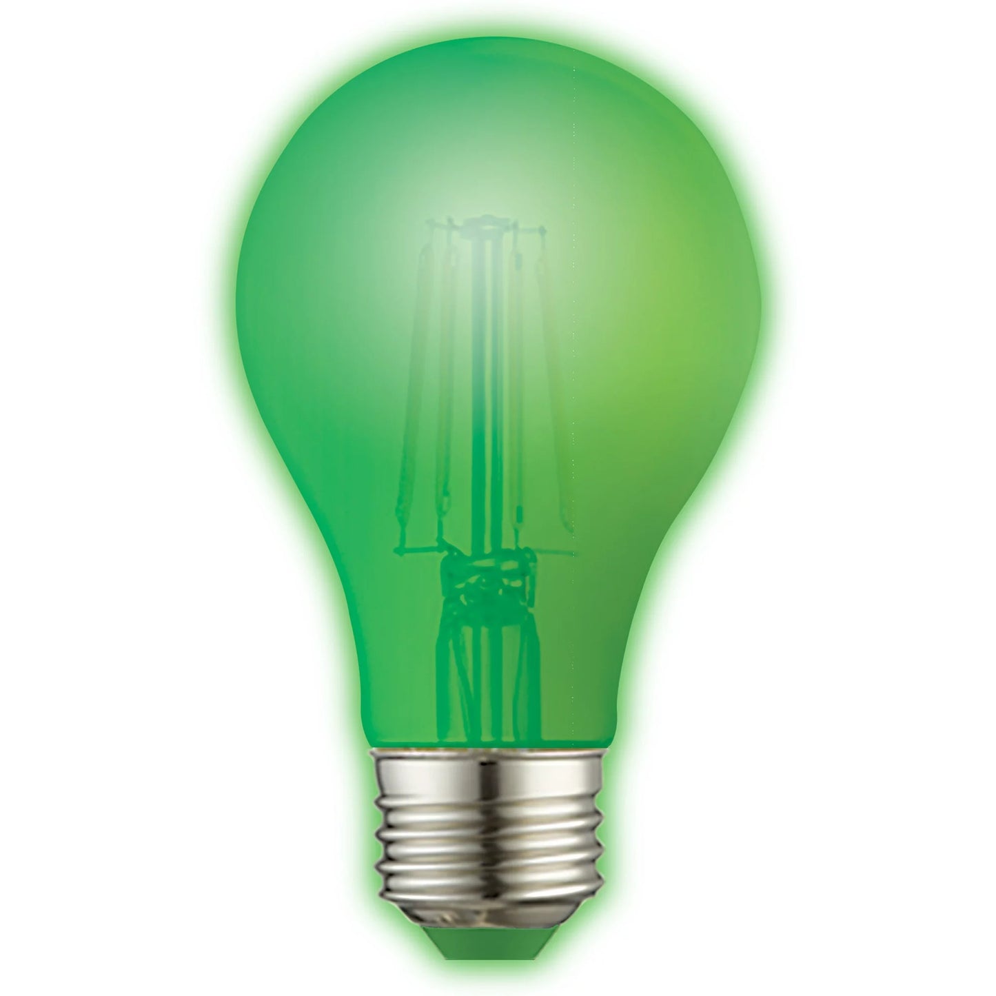 Great Value LED Light Bulb, 7.5 Watts (60W Equivalent) A19 Lamp E26 Medium Base, Non-Dimmable, Green, 2-Pack