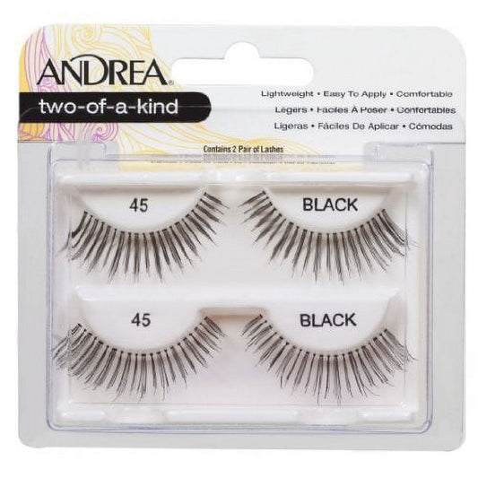 Andrea Twin Pack False Eyelashes, Style 45, Black, 2 Ct