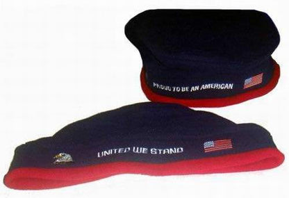 Fleece Patriotic Beret “Proud to be an American” and “United We Stand”