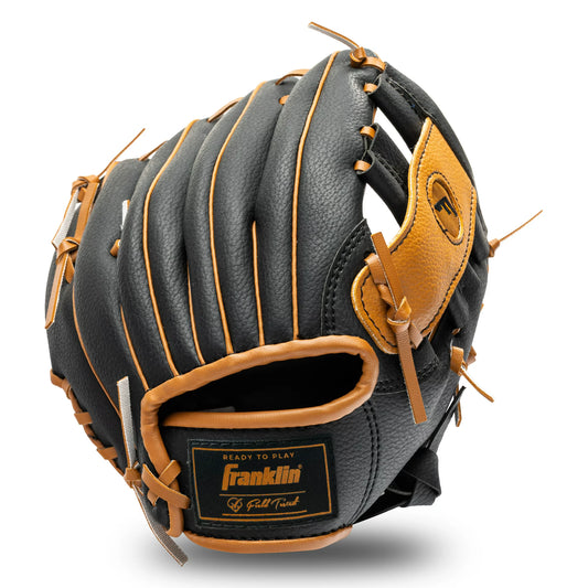 Franklin Sports 8.5 In. Performance Tee ball Glove, Black/Tan, Right Hand Throw - Fielding Glove