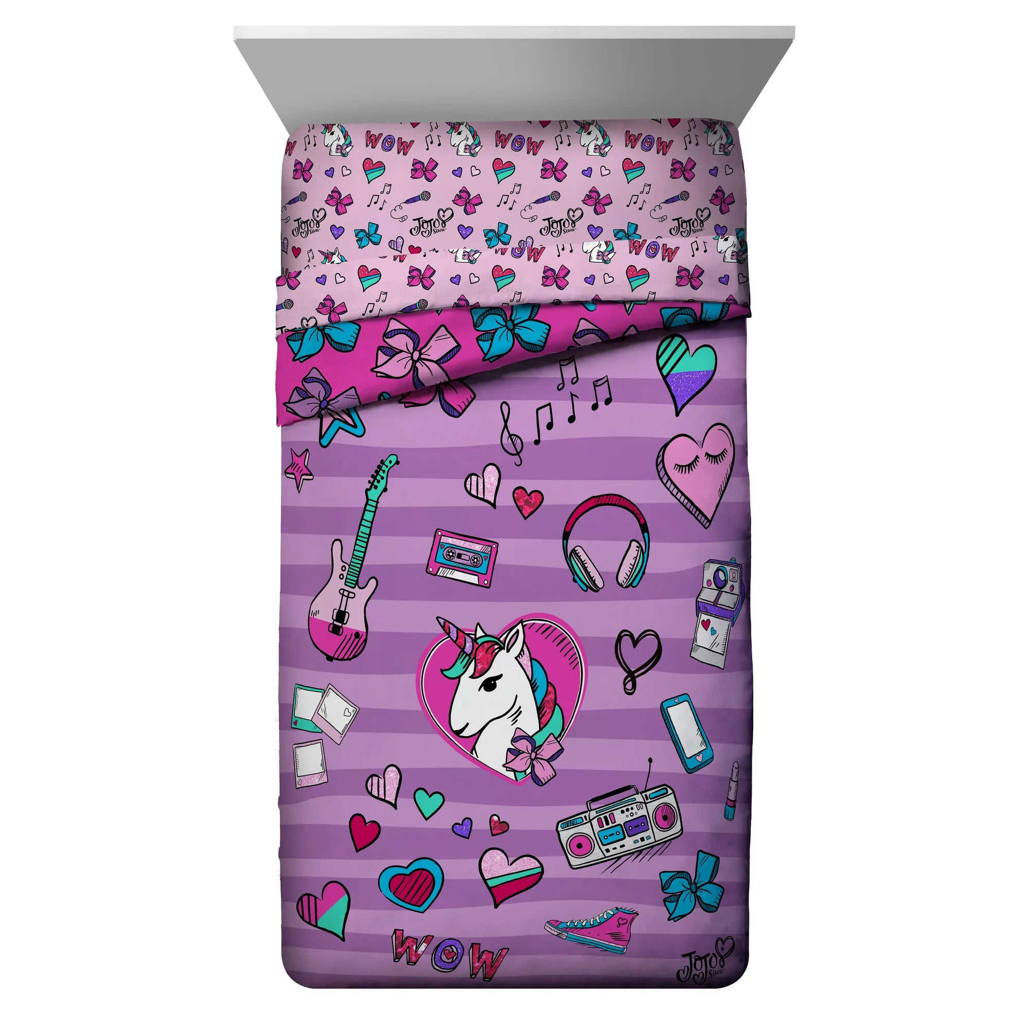 JoJo Siwa Twin/Full Reversible Comforter and Sham Set, Kid's Bedding ...