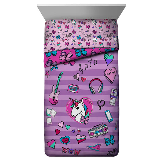 JoJo Siwa Twin/Full Reversible Comforter and Sham Set, Kid's Bedding, Nickelodeon