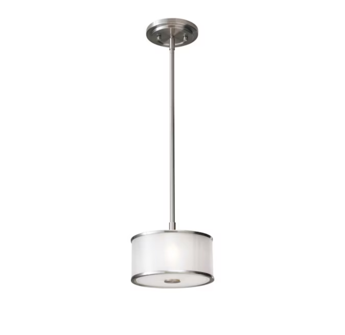 ELighting Casual Luxury Brushed Steel Modern/Contemporary Frosted Glass Drum Mini Pendant Light