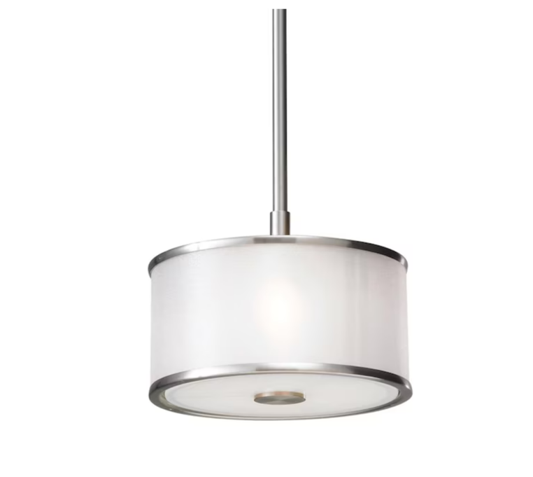 ELighting Casual Luxury Brushed Steel Modern/Contemporary Frosted Glass Drum Mini Pendant Light