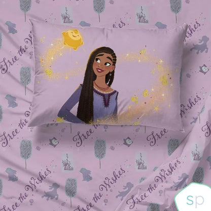 Disney Wish Kids Sheet Set, Microfiber, Purple