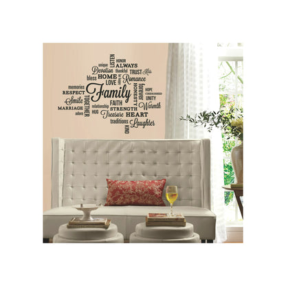 RoomMates Family Quote Peel and Stick Wall Decals, 7.5 in x 16.7 in