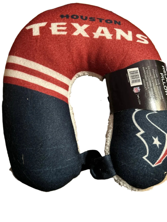 HOUSTON TEXANS SOFT TRAVEL HEAD & NECK RELAXATION NFL FOOTBALL PILLOW Travel