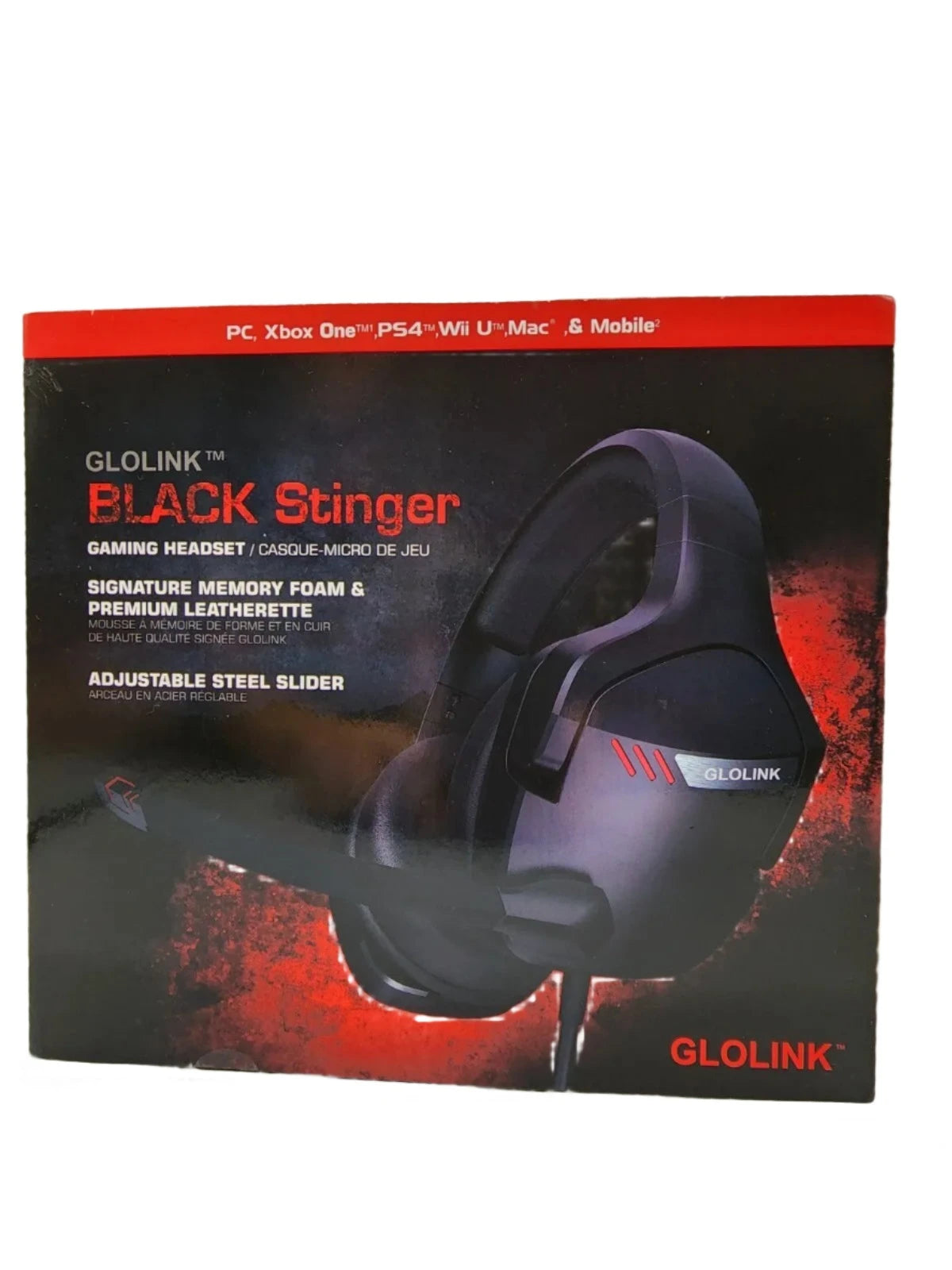 GLOLINK Black Stingers Gaming Headset for PC Xbox One PS4 Wii U Game Headphone With Microphone