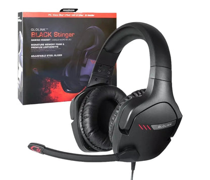 GLOLINK Black Stingers Gaming Headset for PC Xbox One PS4 Wii U Game Headphone With Microphone