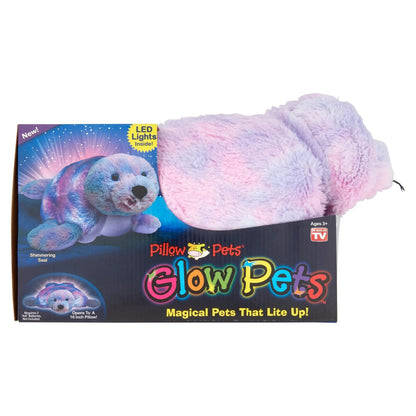 Sparkling Unicorn Pillow Pets Glow Pets LED Night Light 16” Plush Stuffed Animal