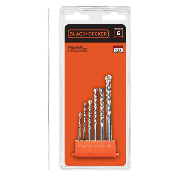 BLACK+DECKER 6-Piece Masonry Bit Set, BDAMASON-6M