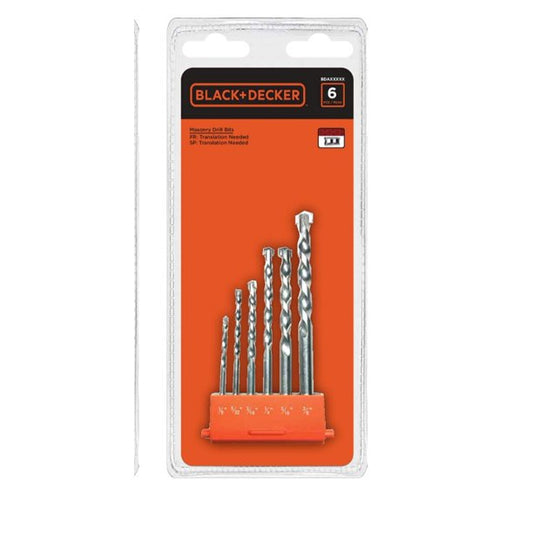 BLACK+DECKER 6-Piece Masonry Bit Set, BDAMASON-6M