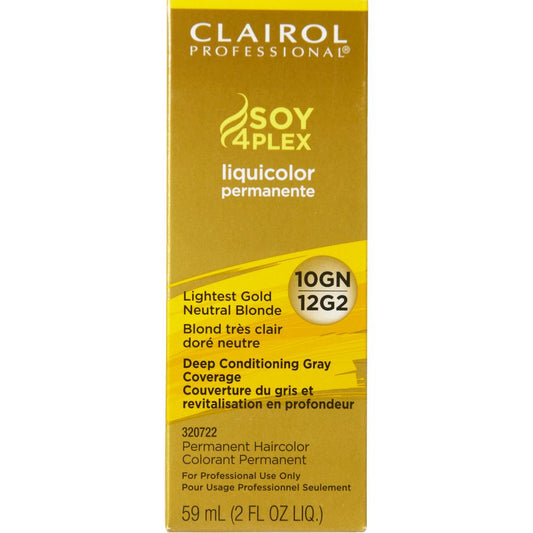 Clairol Soy4plex Liquicolor Permanent Hair Color, 10GN/12G Lightest Gold Neutral Blonde, 2oz