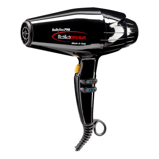 BaBylissPRO Italia Brava Travel Size Ceramic & Ionic Hair Dryer, 2000 Watts, Black BABFB1BK