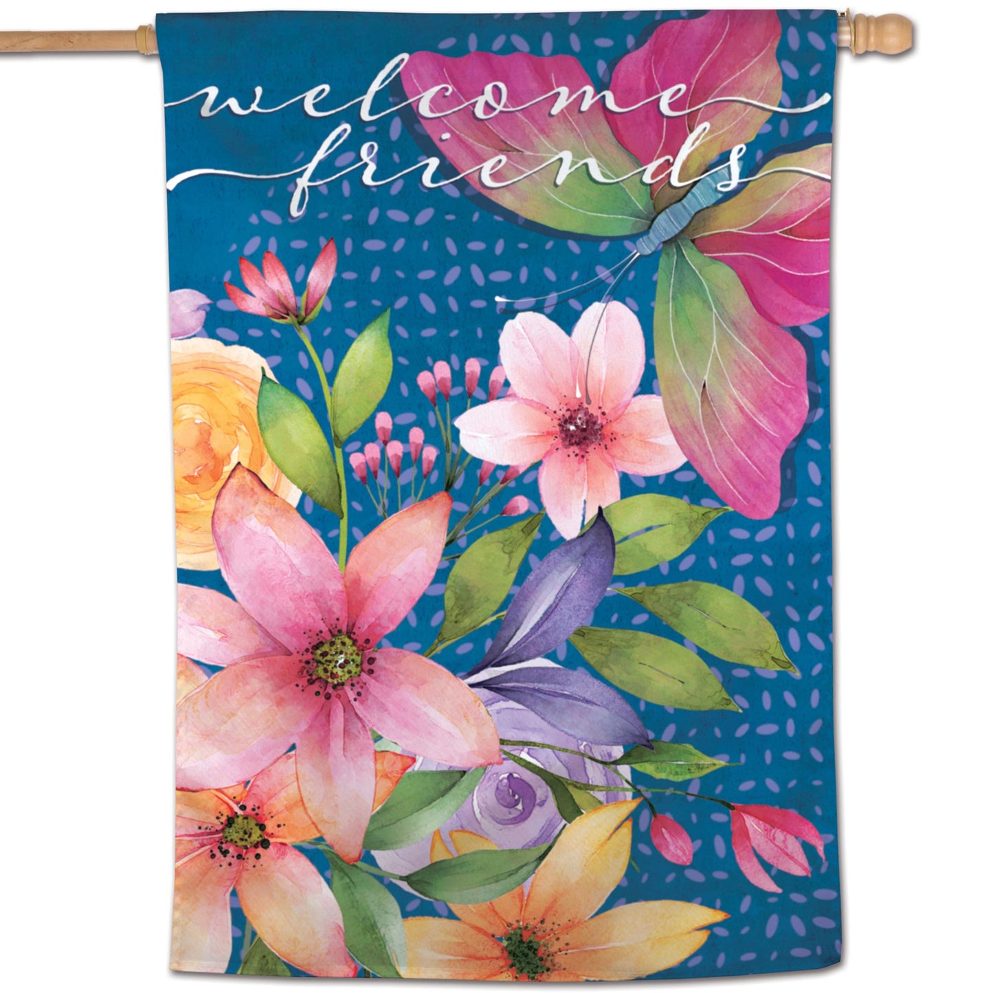 Hummingbird Haven Floral Grdnflag Large