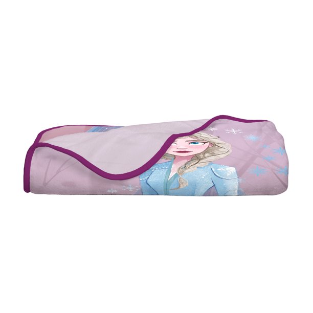 Disney Frozen Kids Blanket, Twin/Full, Microfiber Coral Fleece, Purple