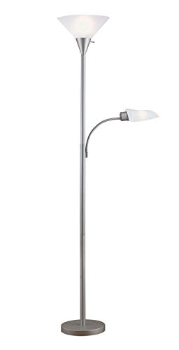 Portfolio 2-Light Energy Star Silver Torchiere