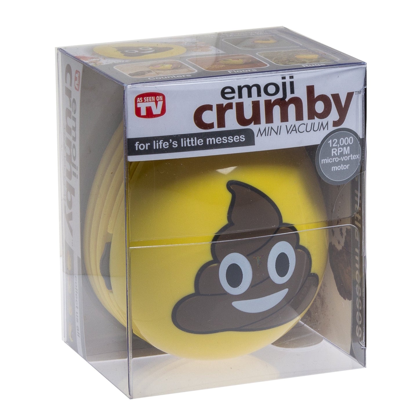 As Seen On TV Crumby CRB-POO Emoji Mini Vacuum with 12000 RPM Motor