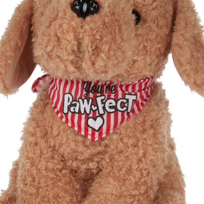 Way To Celebrate Valentine's Day Sitting Puppy Plush, Brown