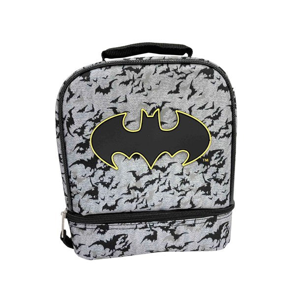 Kids Warner Brothers Batman Dual Compartment Drop Bottom Lunch Bag for Boys