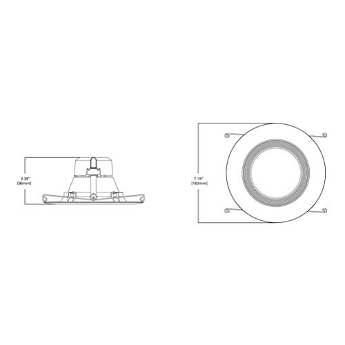 HALO LT560WH6935R Recessed LED Ceiling Troffer, 5 inch and 6 inch, 3500K Neutral