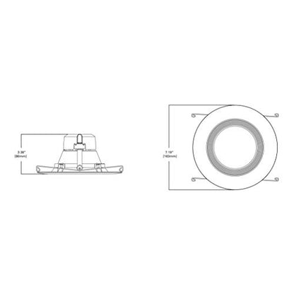 HALO LT560WH6935R Recessed LED Ceiling Troffer, 5 inch and 6 inch, 3500K Neutral