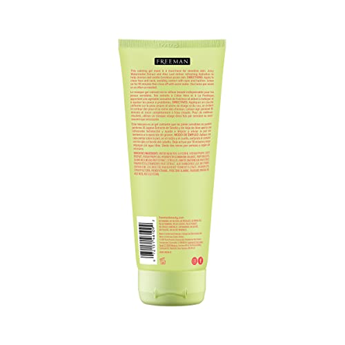 FREEMAN Soothing Watermelon & Aloe Gel Facial Mask, Hydrates, Nourishes, & Soothes Irritated Skin, Cooling, Calming Gel Face Mask, Perfect For Sensitive & Break-Out Prone Skin, 6 fl.oz./ 175 mL Tube