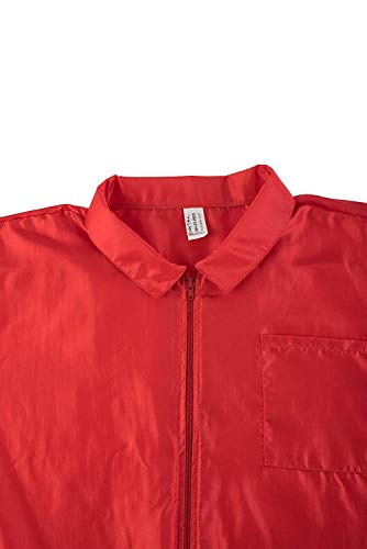 Betty Dain Nylon Barber Jacket, Red, 5XL