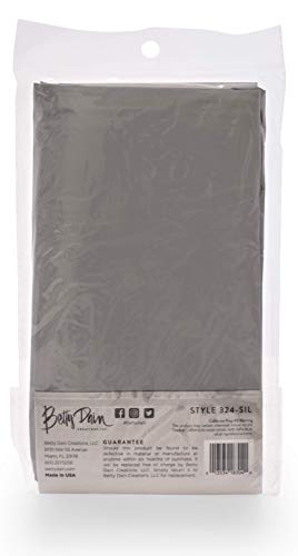 Betty Dain Jumbo Shampoo Cape, Durable, Waterproof, Stain-resistant Vinyl, Oversized Dimensions, Convenient Touch-and-close Fastener or Hook-on Closure, 45 inches wide x 54 inches long, Silver