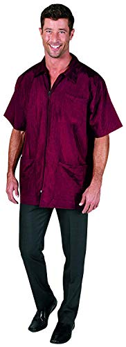 Betty Dain Nylon Barber Jacket, Short-Sleeves,  Burgundy, XL