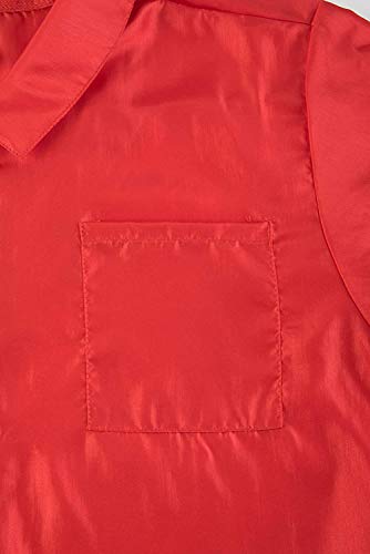 Betty Dain Nylon Barber Jacket, Red, 5XL