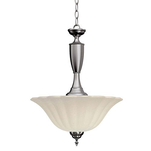 Portfolio Lillyburne 15.75-in W Brushed Nickel Pendant Light with Frosted Glass Shade