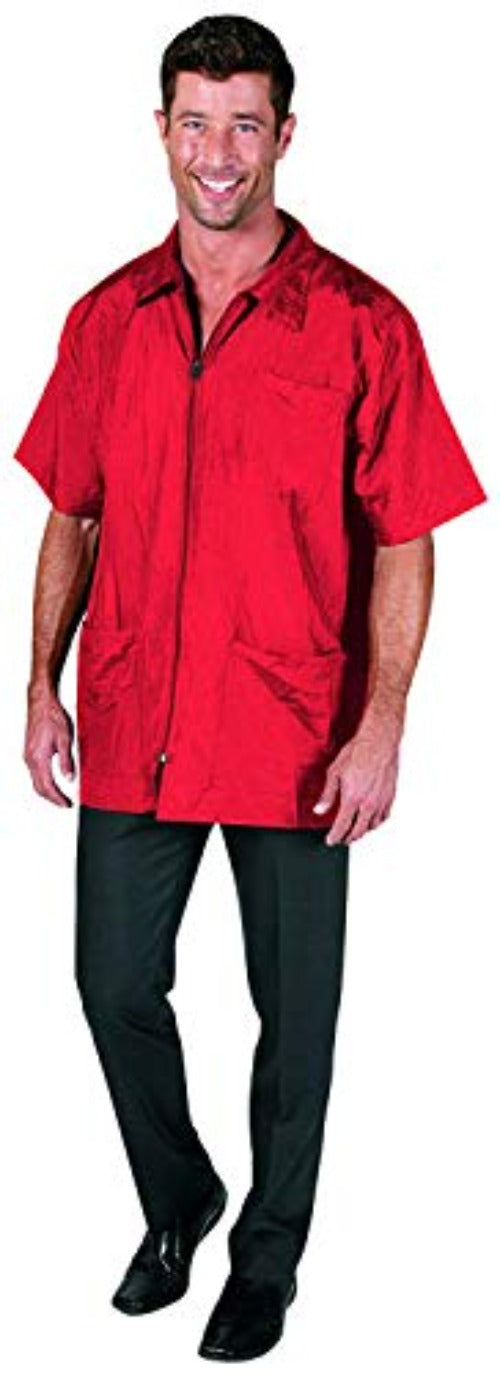 Betty Dain Nylon Barber Jacket, Red, 5XL