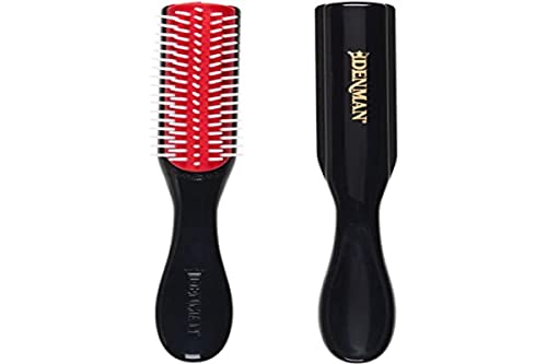 Denman Classic Styling Brush 5 Row D14 - Hair Brush for Separating, Shaping & Defining Curls - Blow-Drying, Styling & Detangling Brush - Black