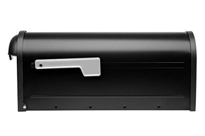 Architectural Mailboxes 8830B-10 Winston Nickel Flag Post Mount Mailbox, Medium, Black