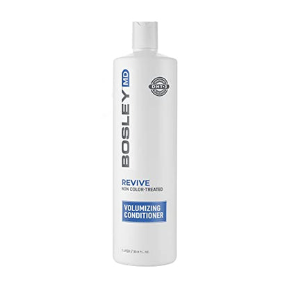 BosleyMD BosRevive Volumizing Conditioner for Noticeably Thinning and Non Color Treated Hair, Liter, 33.8 Fl Oz