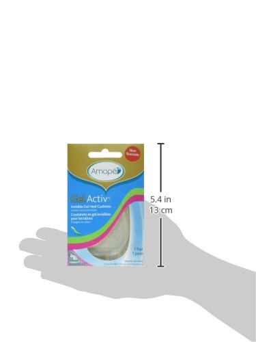 Amope GelActiv Invisible Gel Heel Cushions Insoles for Women, 1 pair, Size 5-10