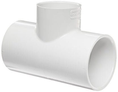 Spears 401 Series PVC Pipe Fitting, Tee, Schedule 40, White, 1" Socket