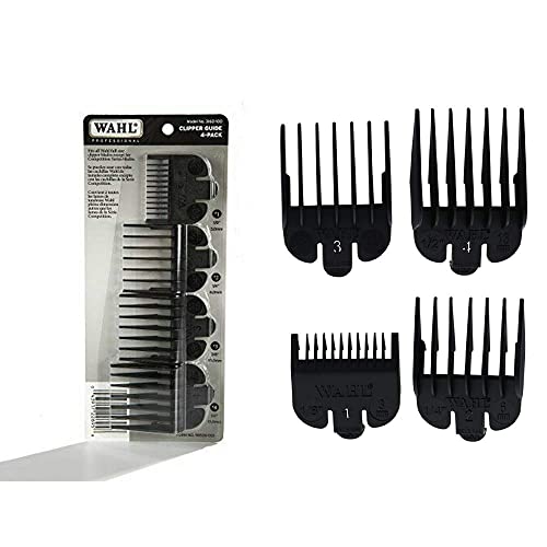 Wahl Professional - Clipper Guide Set #3160-100 - 4 Pack (Cutting Lengths from 1/8" to 1/2") - Great for Professional Stylists and Barbers