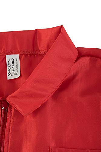 Betty Dain Nylon Barber Jacket, Red, 5XL