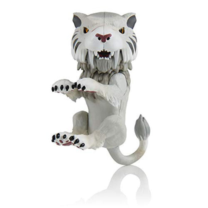 WowWee Untamed Sabre Tooth Tiger by Fingerlings – Silvertooth (Silver) – Interactive Collectible Toy