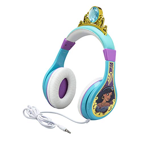 Kids Headphones for Kids Disney Aladdin Adjustable Stereo Tangle-Free 3.5mm Jack Wired Cord Over Ear Headset for Children Parental Volume Control Kid Friendly Safe Great for School Home Travel