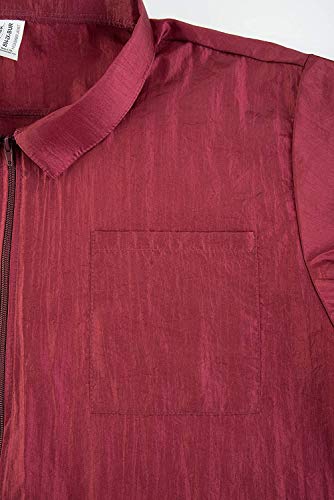 Betty Dain Nylon Barber Jacket, Short-Sleeves,  Burgundy, XL