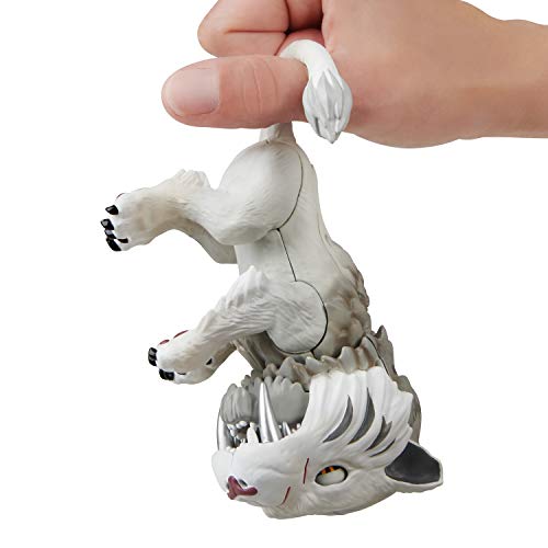 WowWee Untamed Sabre Tooth Tiger by Fingerlings – Silvertooth (Silver) – Interactive Collectible Toy