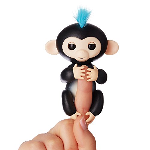 Fingerlings - Interactive Baby Monkey - Finn (Black with Blue Hair) By WowWee