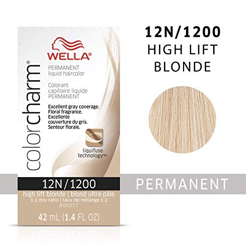 Wella Color Charm Permanent Liquid Hair Color for Gray Coverage Liquid 1200/12N Blonde, 1.42 Fl Oz