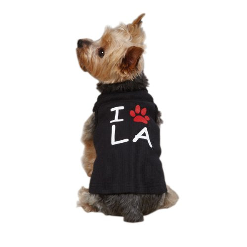 Casual Canine Cotton I Paw LA City Dog Tank, Small/Medium, 14-Inch