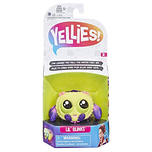 Hasbro Yellies! Lil’ Blinks; Voice-Activated Spider Pet; Ages 5 & Up