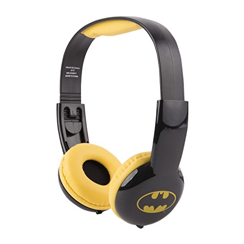 Batman Kids Safe Over The Ear Headphones HP2-03082 | Kids Headphones, Volume Limiter for Developing Ears, 3.5MM Stereo Jack, Recommended for Ages 3-9, by Sakar