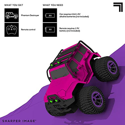 SHARPER IMAGE RC All Terrain Phantom Destroyer Toy Car, Off Road Action Rugged Roll Bar Design, Quick Response 2.4 GHz Wireless Remote Control, Built-in Radio Frequencies for Racing, Great for Kids